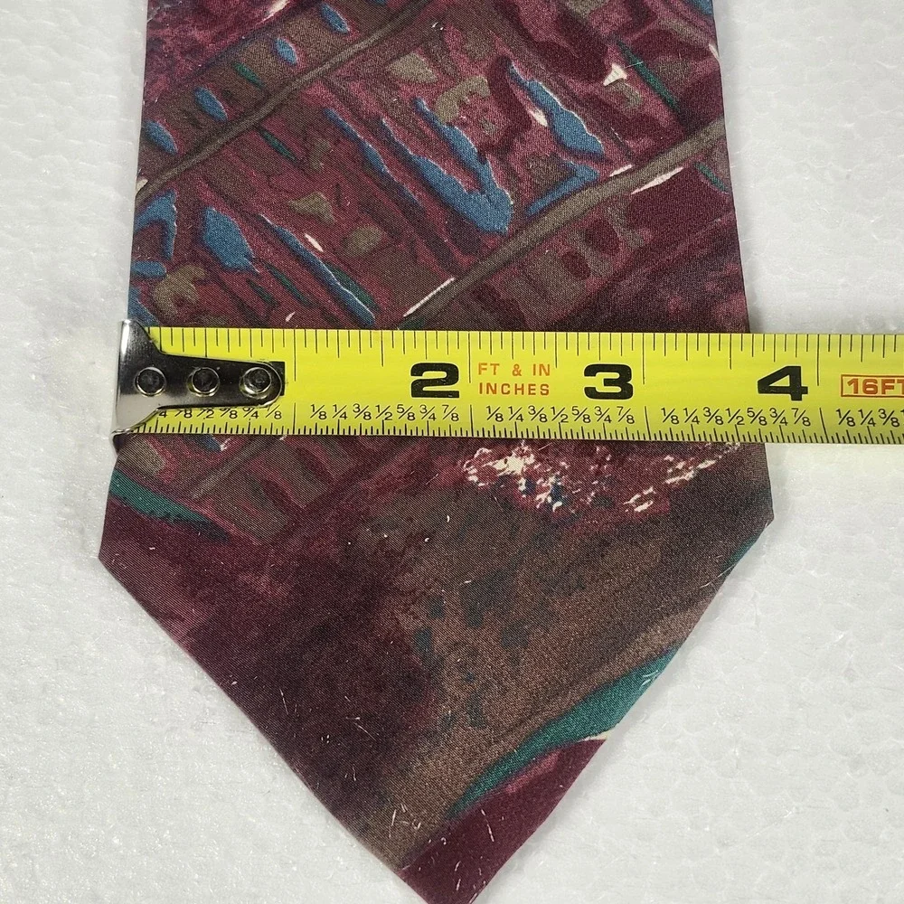 Vintage Christian Dior Monsieur Silk Tie Purple Abstract 80s 90s Designer Neck